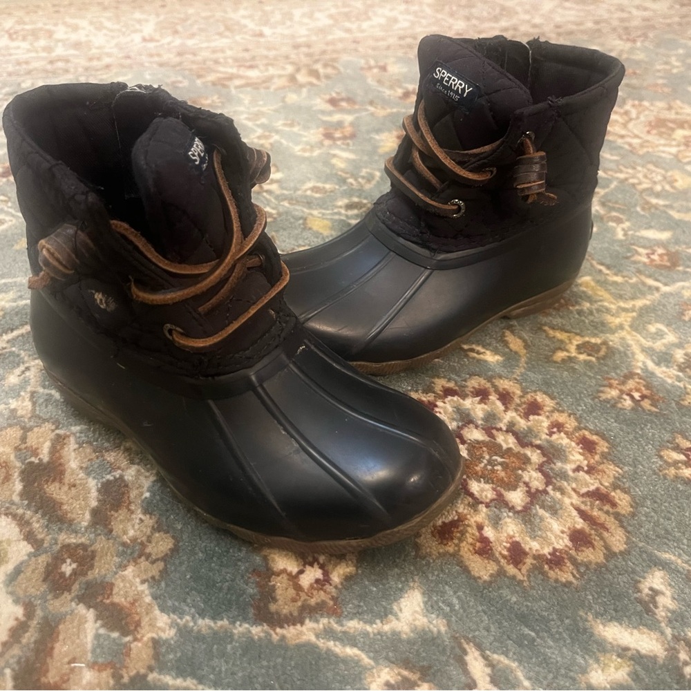 Sperry Kids Black Quilted Boots
